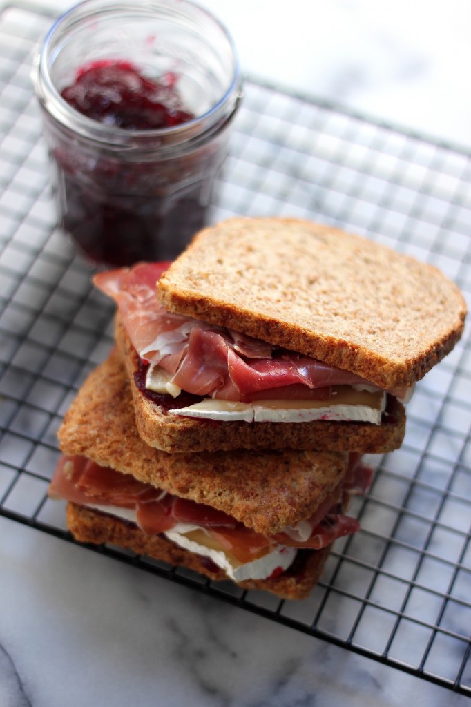 Cranberry, Brie, and Prosciutto Grilled Cheese