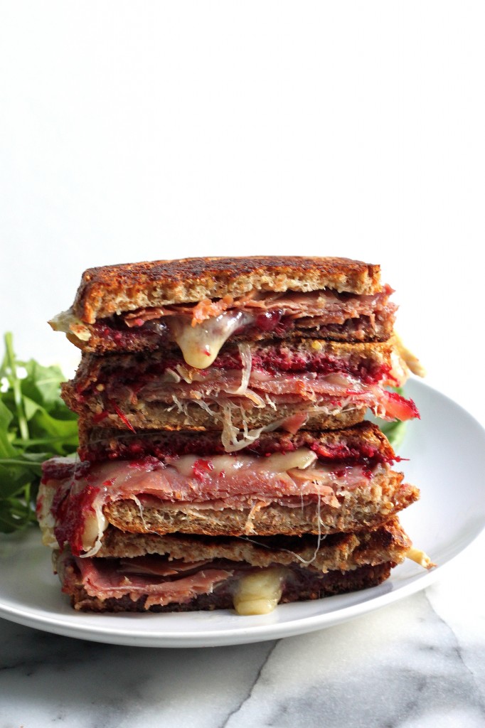 Cranberry, Brie, and Prosciutto Grilled Cheese