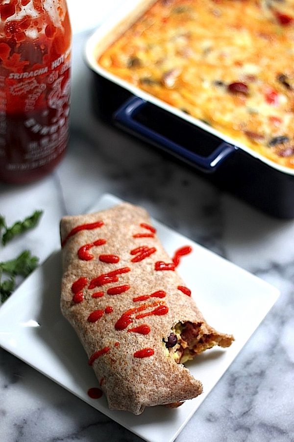 Andouille Sausage Breakfast Burrito Casserole Baker by Nature