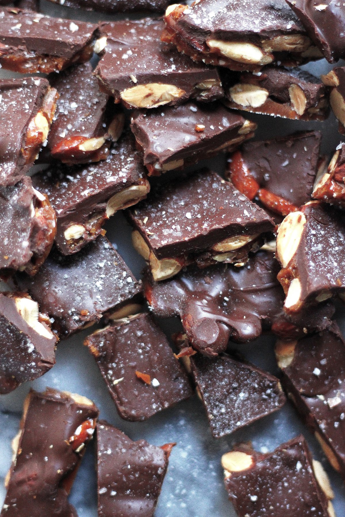 Caramelized Almond Chocolate Bark - Baker by Nature