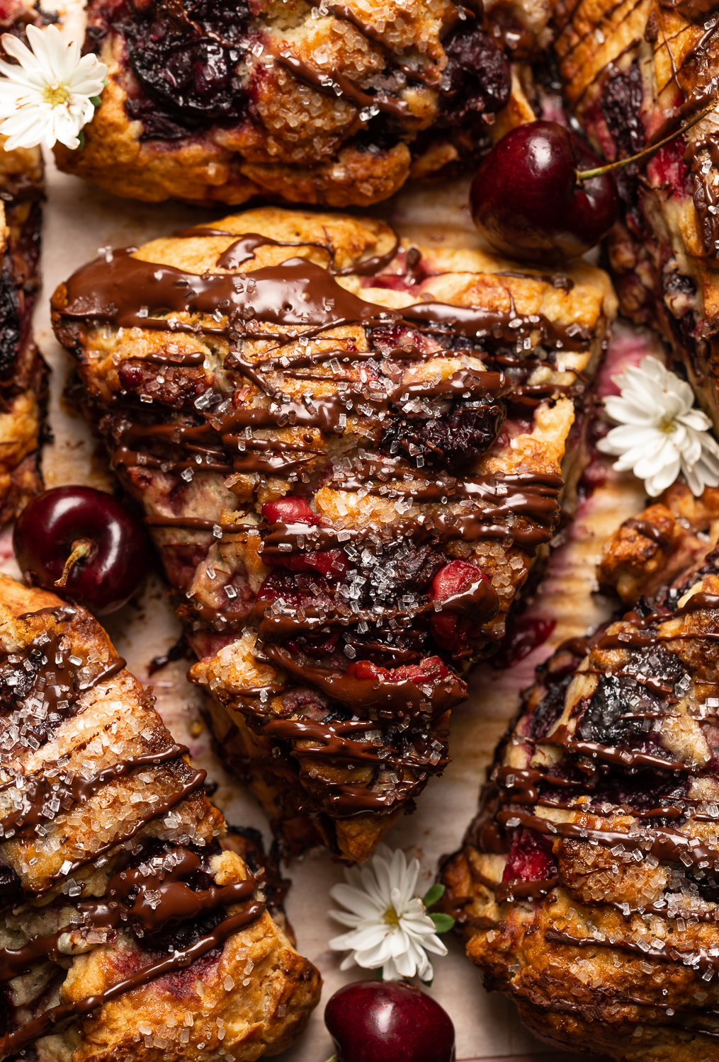 Chocolate Covered Cherry Scones - Baker by Nature