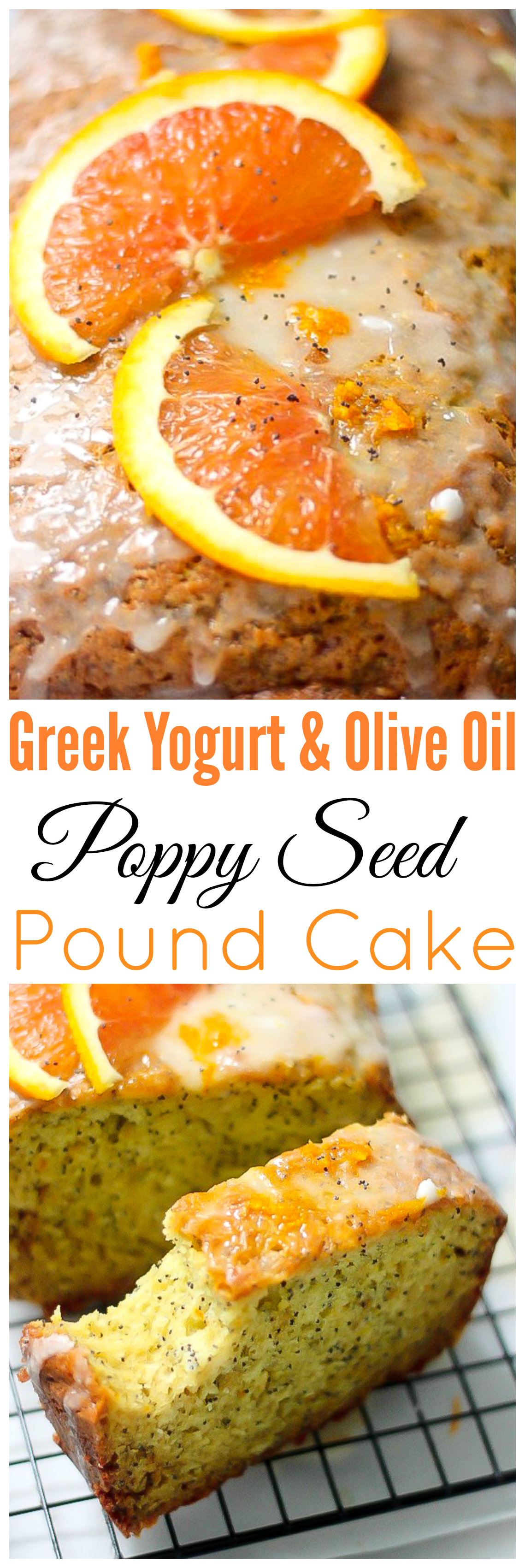Greek Yogurt & Olive Oil Orange Poppy Seed Pound Cake Baker by Nature
