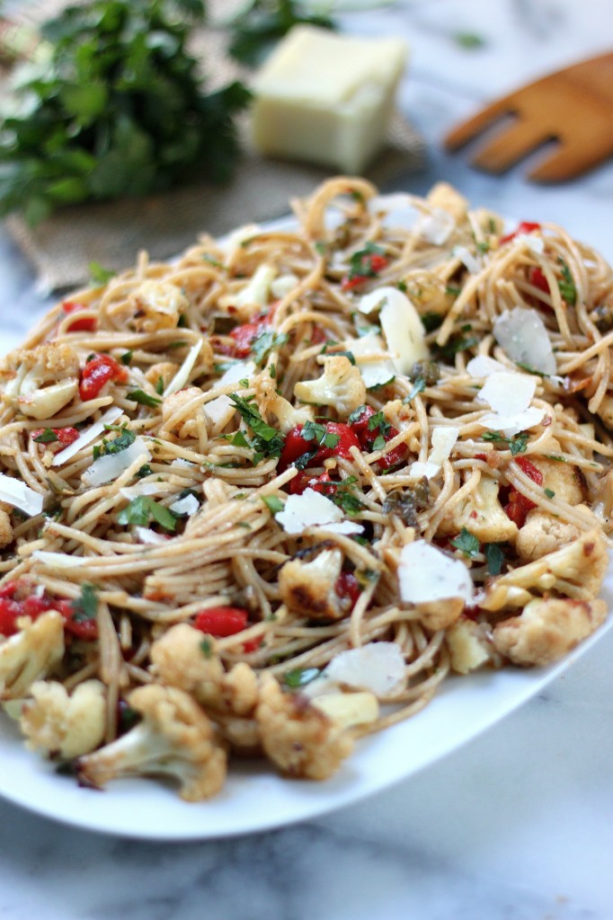 Roasted Cauliflower Pasta with Anchovy Garlic Sauce 