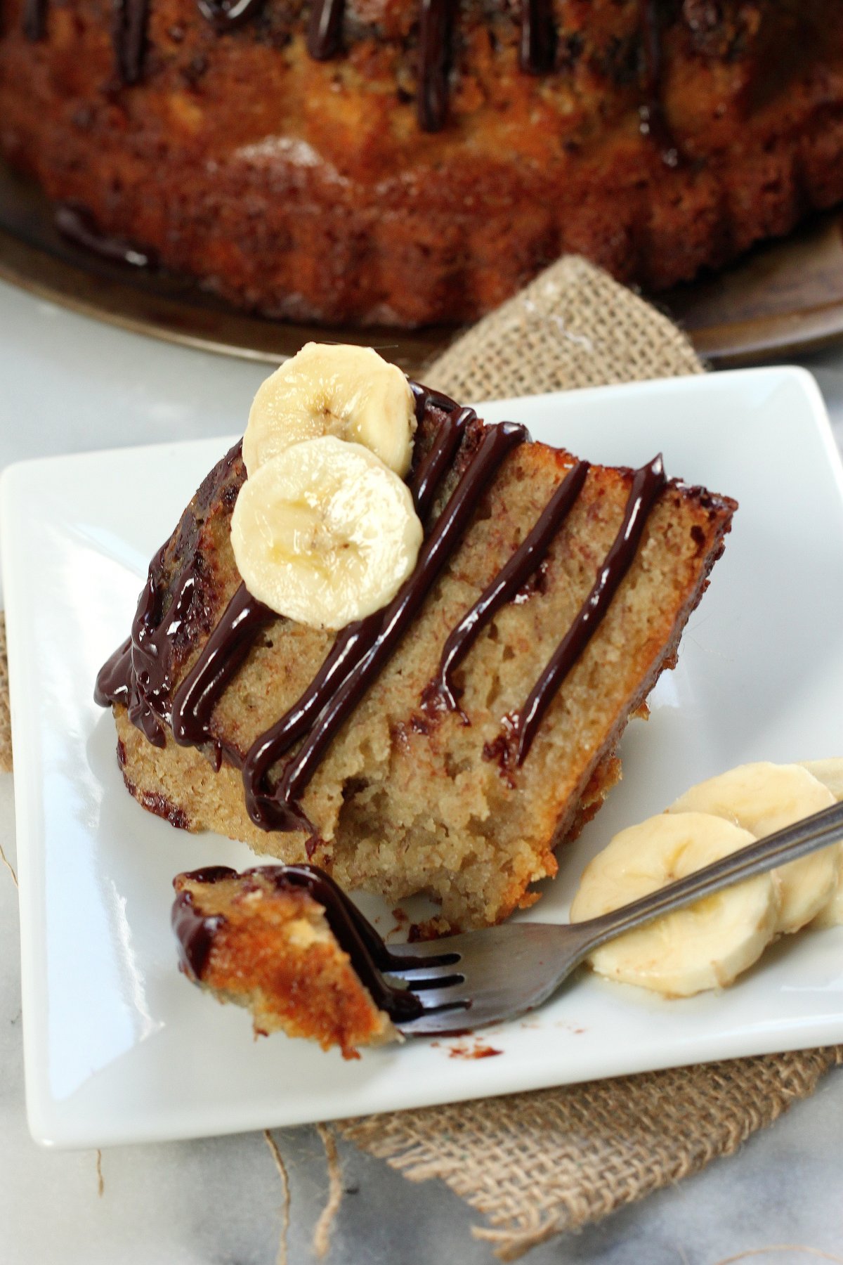 Banana Upside Down Cake in a Frying Pan - My Gorgeous Recipes