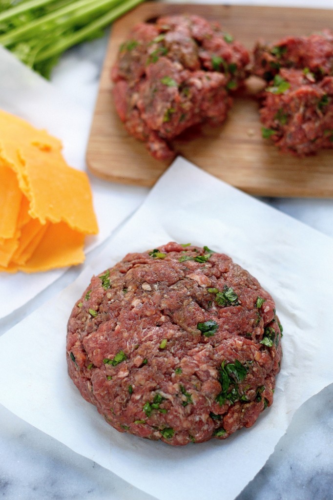 Sriracha and Cheddar "Juicy Lucy" Burgers 