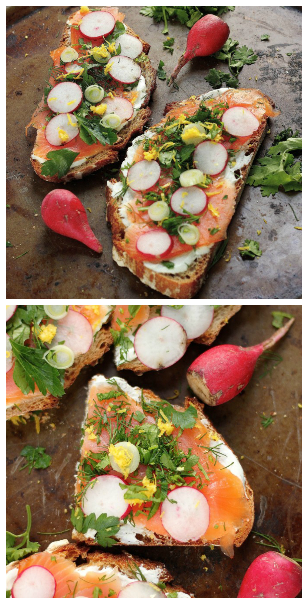 Tartines with Herb Cheese and Smoked Salmon - Nerds with Knives