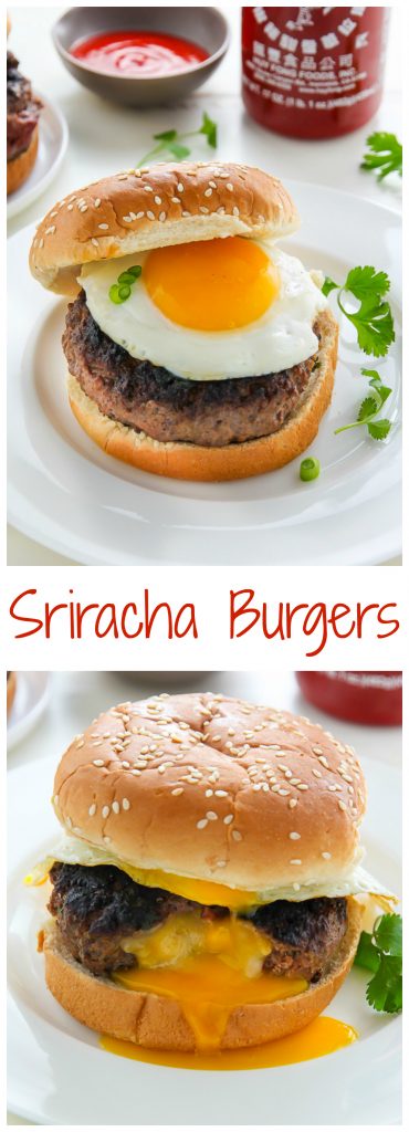 Sriracha and Cheddar "Jucy Lucy" Burgers make an exciting meal any night of the week!