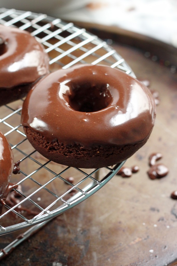 Chocolate Glazed Chocolate Banana Donuts 