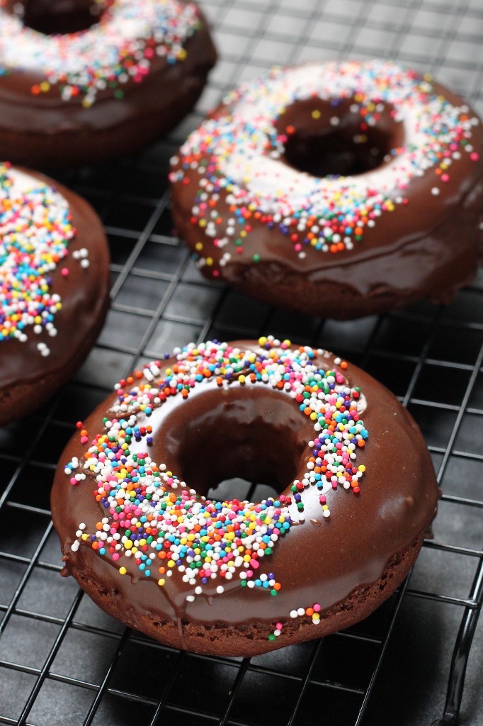 Chocolate Glazed Chocolate Banana Donuts 