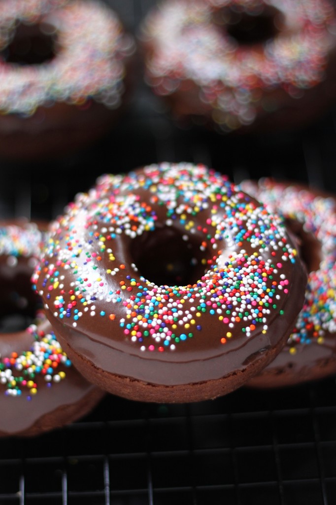 Chocolate Glazed Chocolate Banana Donuts 