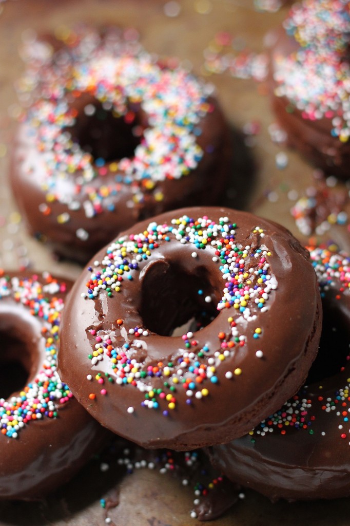 Chocolate Glazed Chocolate Banana Donuts - Made with whole wheat flour, coconut oil, and not too much sugar, these are perfect for a special breakfast, snack, or dessert! #vegan