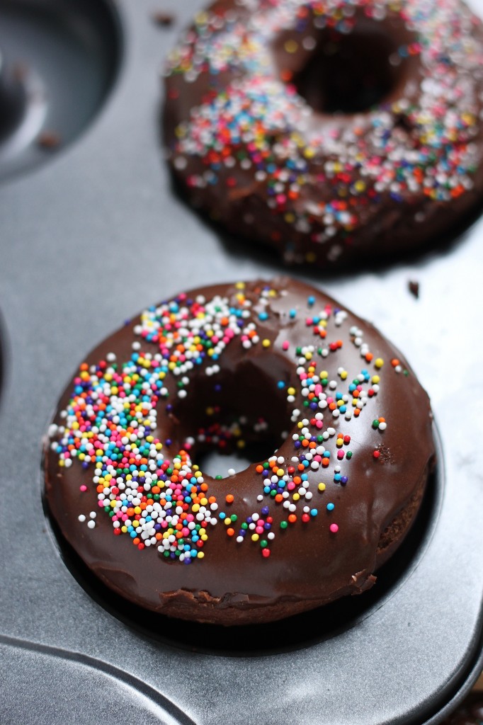 Chocolate Glazed Chocolate Banana Donuts 