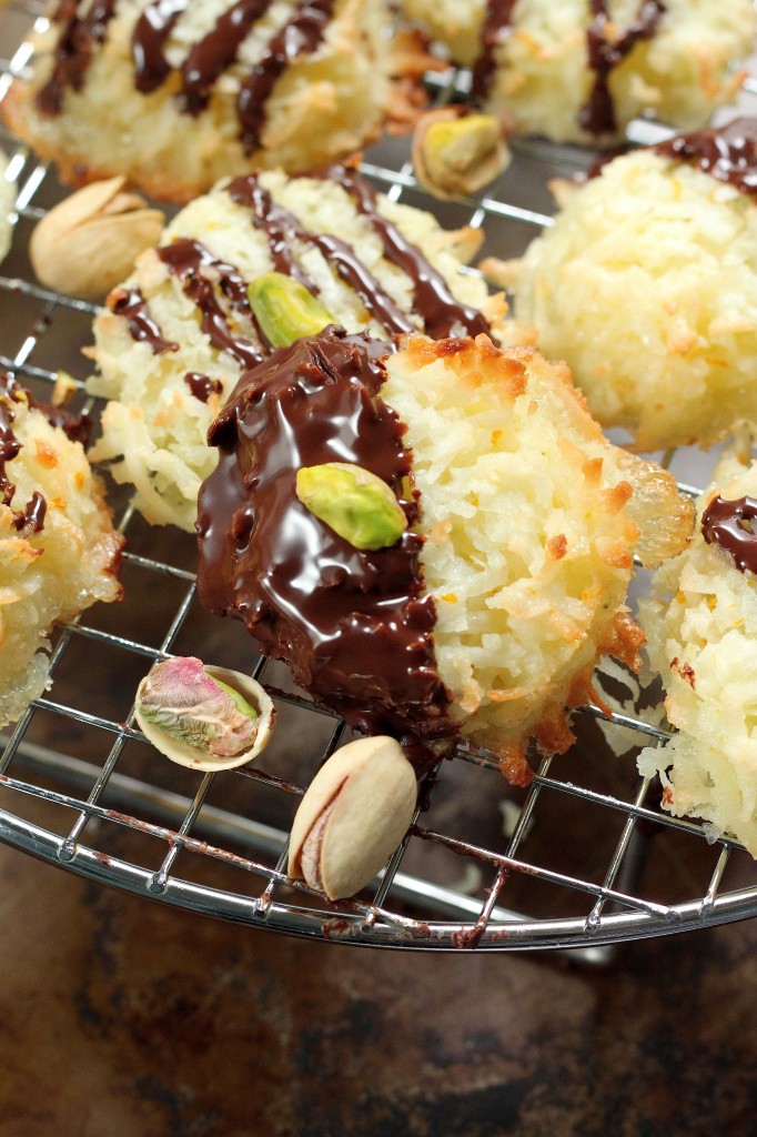 Chocolate Covered Coconut Macaroons 