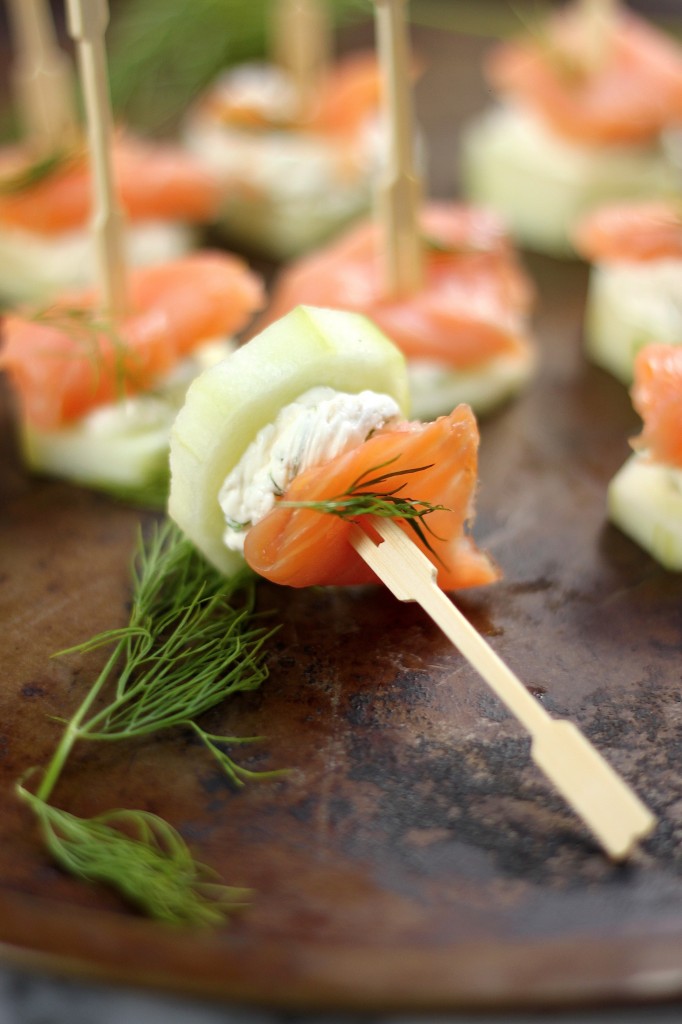 Smoked Salmon and Cream Cheese Cucumber Bites