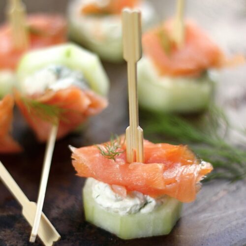 Smoked Salmon Canapes with Cream Cheese - Hint of Healthy