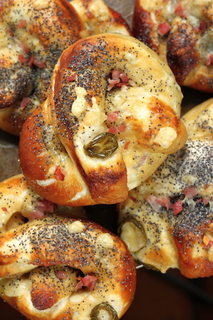 Ham, Swiss, and Jalapeño Stuffed Pretzels 