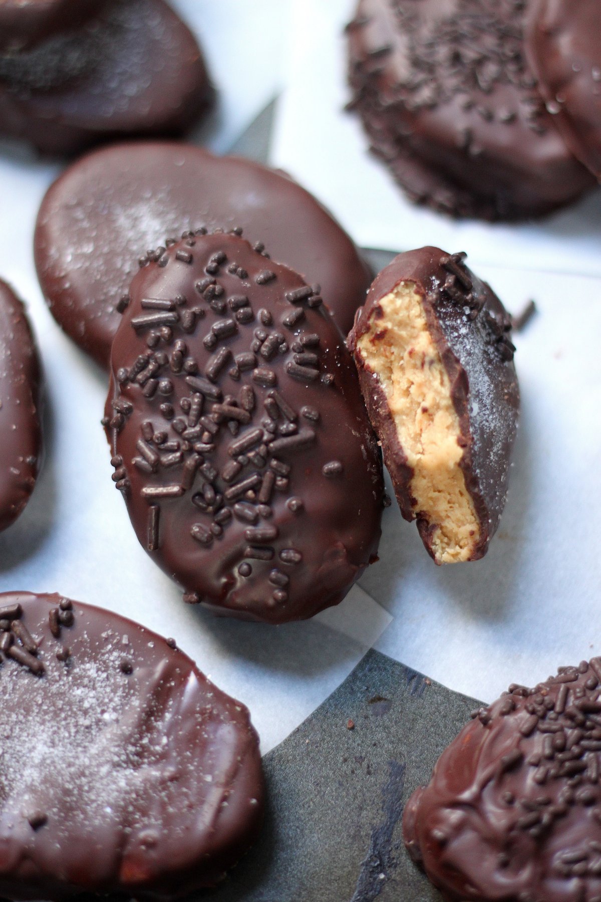 Salted Chocolate Covered Peanut Butter Eggs
