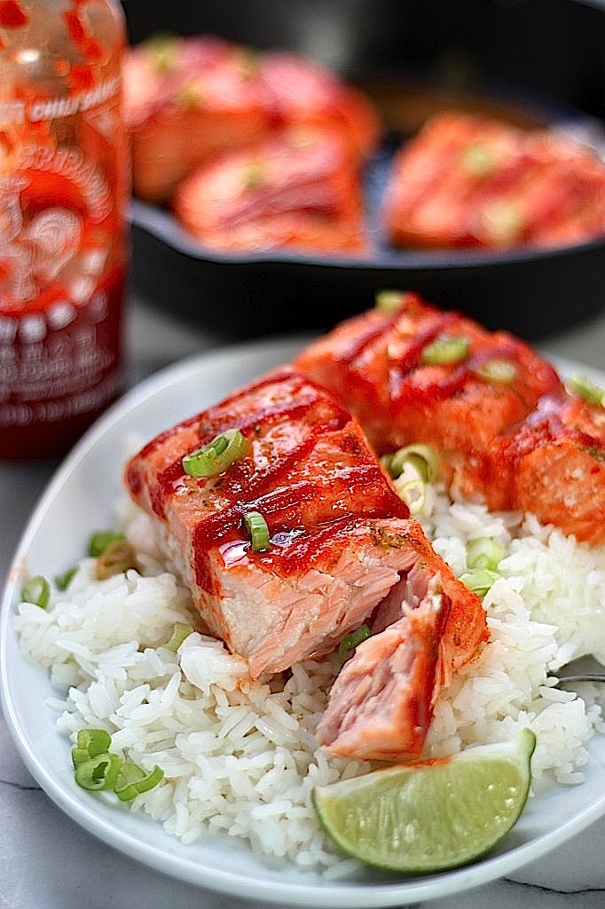 Sweet and Spicy Sriracha Baked Salmon