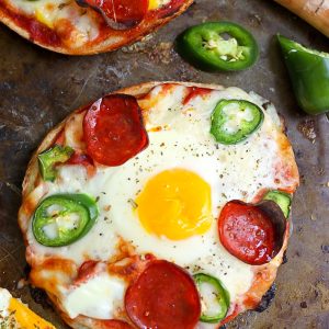 Breakfast Pizza Bagels - Ready FAST and so much better than a bowl of cereal!