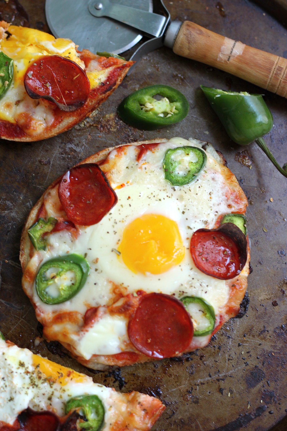 Breakfast Pizza Bagels - Baker by Nature