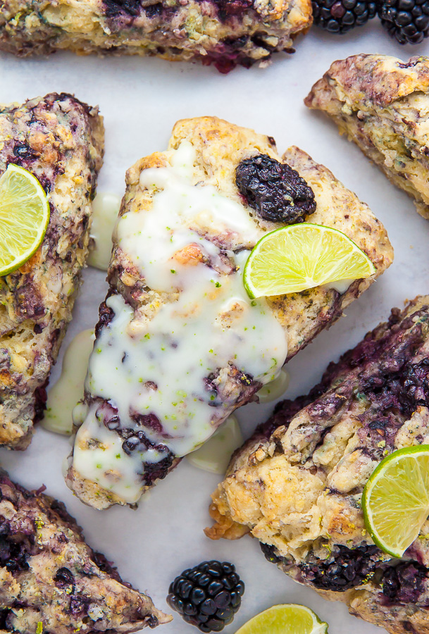 Fresh blackberries and a vibrant pop of lime make these scones irresistible!