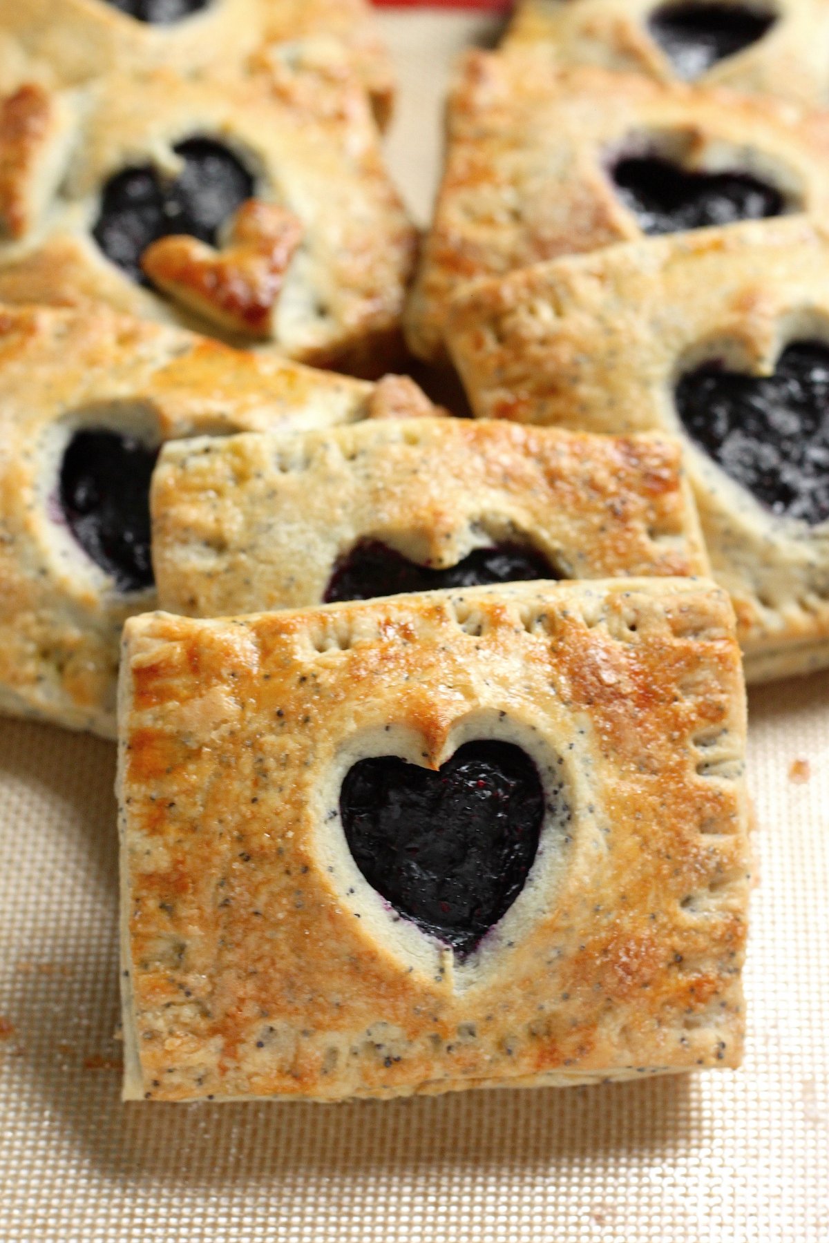 Blueberry Hand pies with Lemon Poppy Seed Crust 