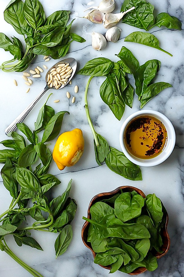 Super Healthy Spinach Basil Pesto (Vegan // Dairy Free // Gluten Free)