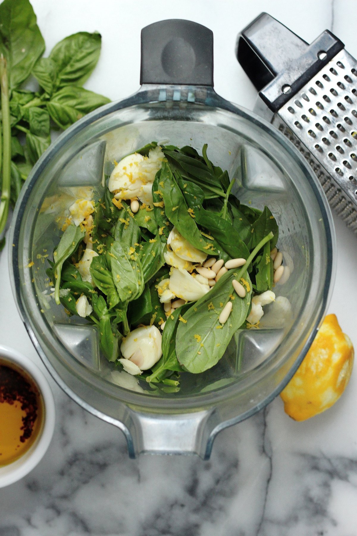 Super Healthy Spinach Basil Pesto (Vegan/Dairy Free/Gluten Free