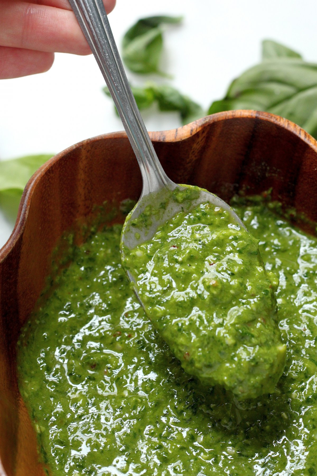 Super Healthy Spinach Basil Pesto (Vegan/Dairy Free/Gluten Free
