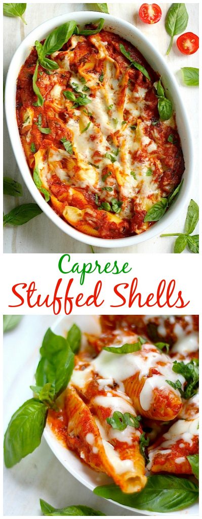 Sunday Suppers: Caprese Stuffed Shells - Baker by Nature