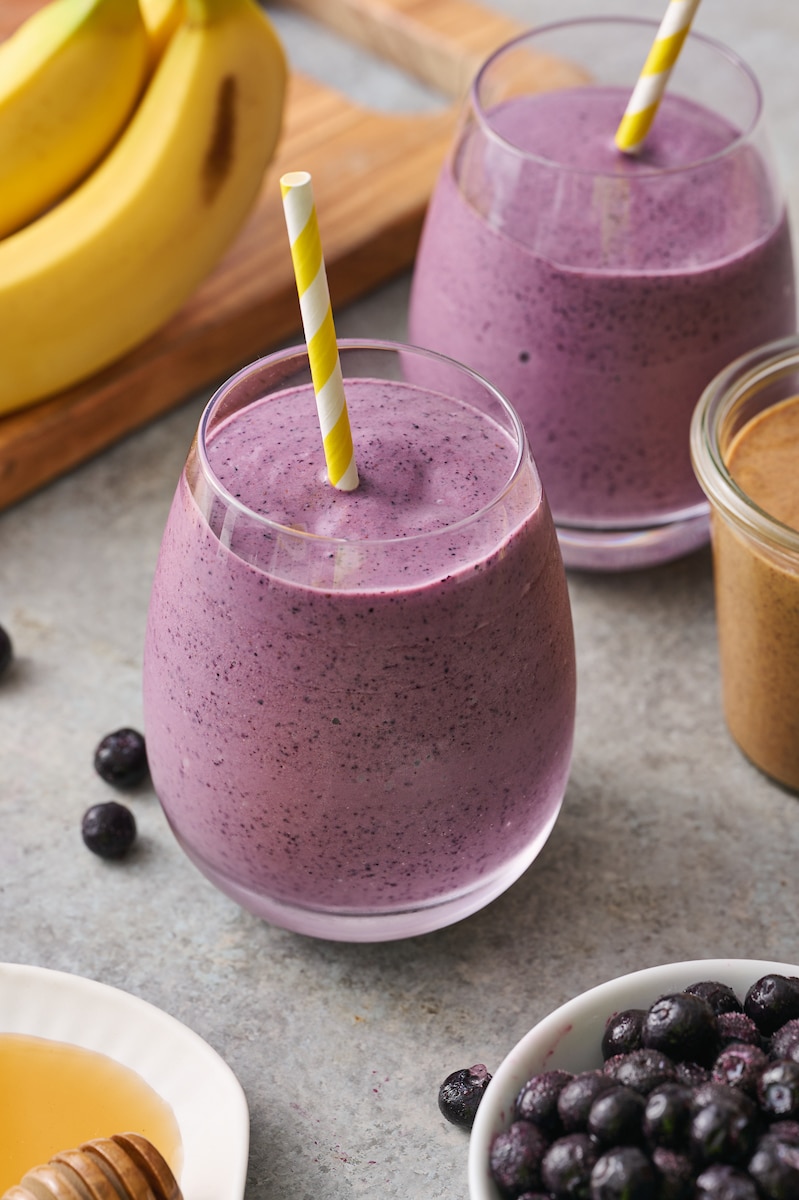 Easy Banana Blueberry Power Smoothie - Baker by Nature