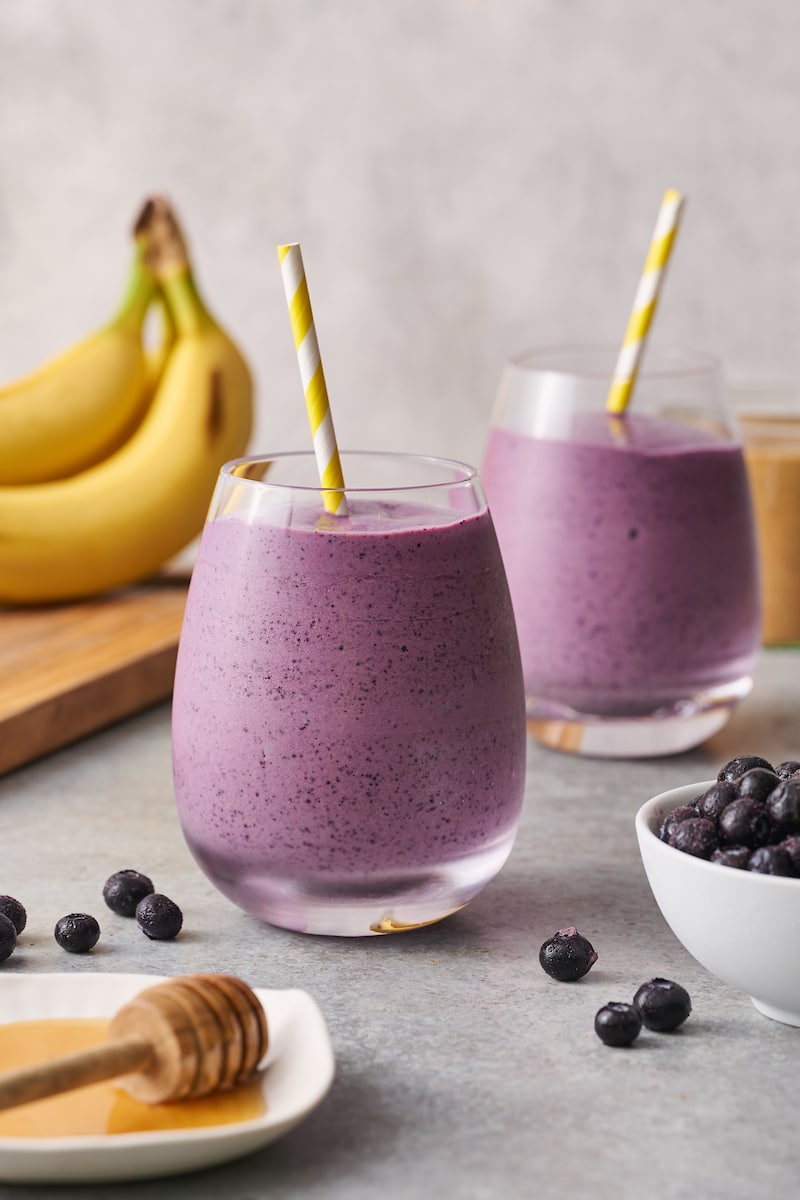 Easy Banana Blueberry Power Smoothie - Baker by Nature