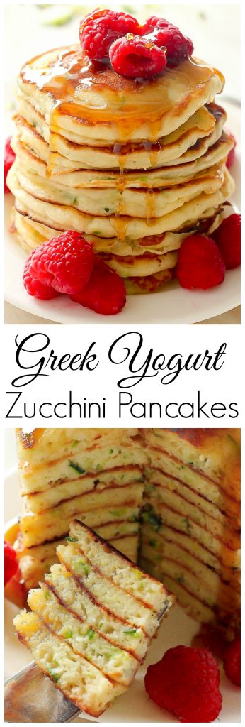 The BEST! Healthy Greek Yogurt Zucchini Pancakes SO delicious everyone will ask for seconds!