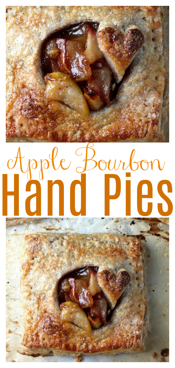 Sweet and juicy homemade cinnamon apple pie filling is spiked with just a touch of bourbon and baked up in flaky whole wheat crust! These sweet little hand pies just ooze Fall spirit! They're sure to be a new favorite!