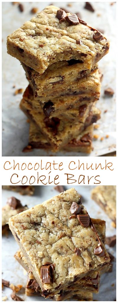 Coconut Oil Chocolate Chunk Cookie Bars - Baker by Nature