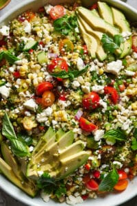 Corn, Tomato, and Avocado Quinoa Salad - Baker by Nature