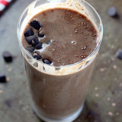 Thick and Creamy Chocolate Peanut Butter Breakfast Shake - Baker by Nature