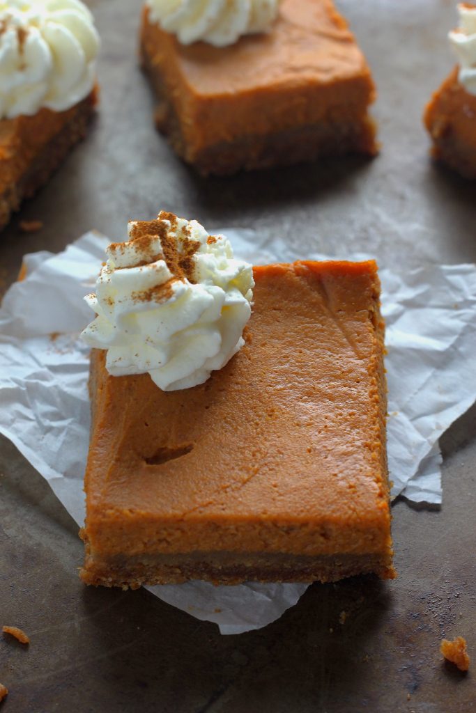 Greek Yogurt Pumpkin Pie Bars 