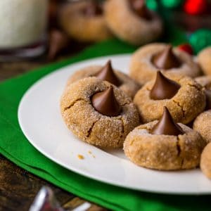 Flourless 5-INGREDIENT Peanut Butter Blossoms are the ultimate holiday cookie!!!