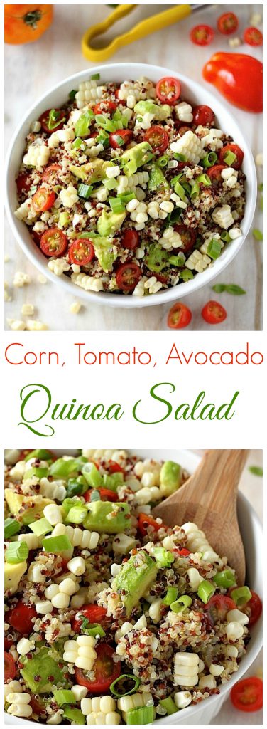 Fresh and Healthy! Corn, Tomato, and Avocado Quinoa Salad - so so delicious!!!