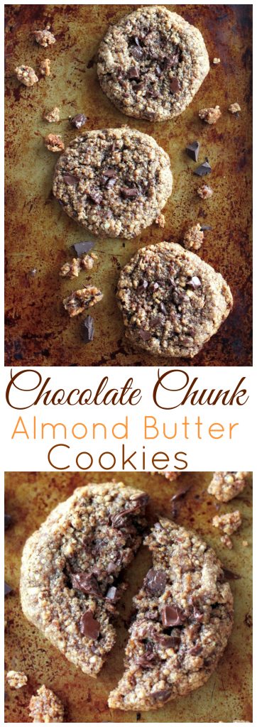 Learn how to make Flourless Chocolate Chunk Almond Butter Cookies!