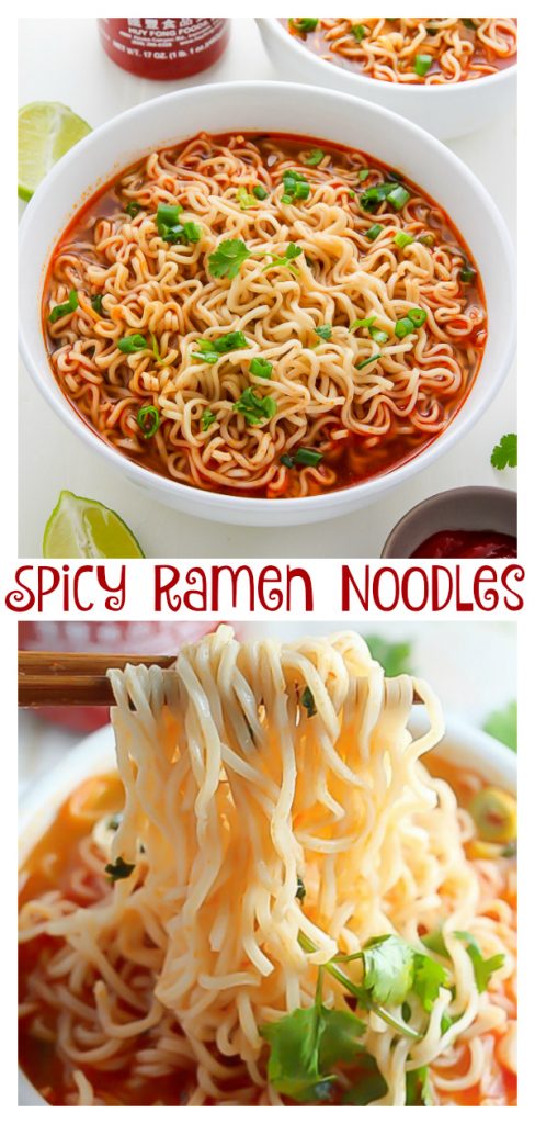 20-Minute Spicy Sriracha Ramen Noodle Soup (Video) - Baker by Nature