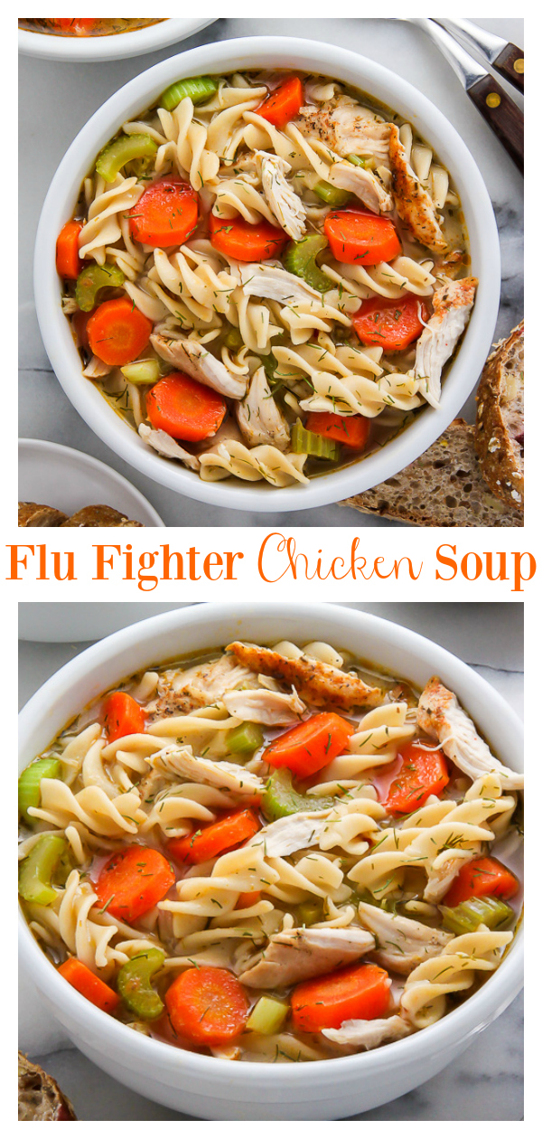 Flu Fighter Chicken Noodle Soup + Video - Baker by Nature