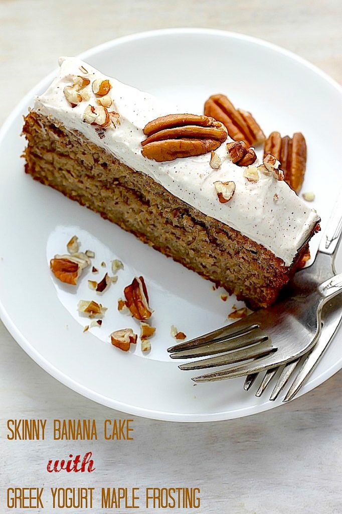 Skinny Banana Cake with Maple Frosting