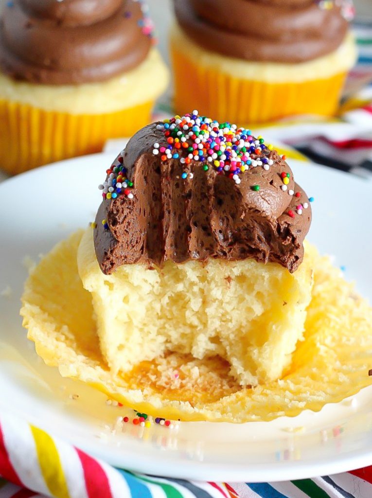 Yellow Cupcakes with Nutella Buttercream Frosting