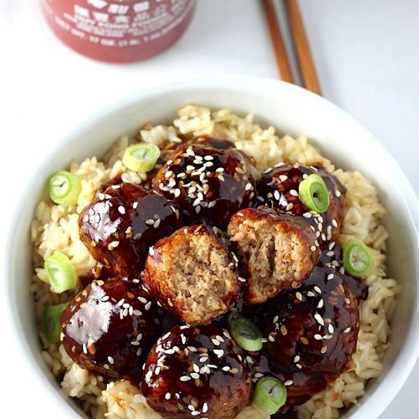 Healthy Minute Sriracha Teriyaki Meatball Bowls Baker By Nature