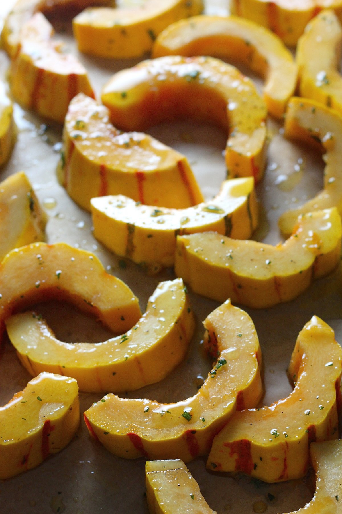 Sweet and Spicy Roasted Delicata Squash - Baker by Nature
