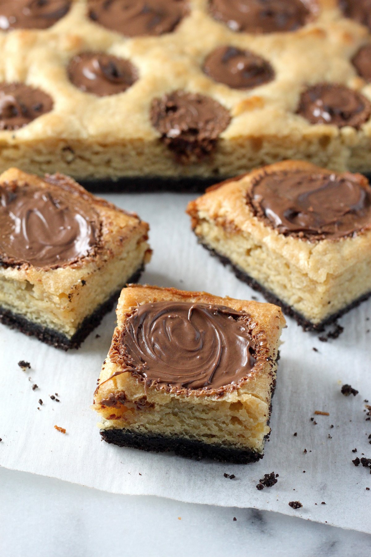 Black Bottom Banana Peanut Butter Cup Blondies Baker by Nature