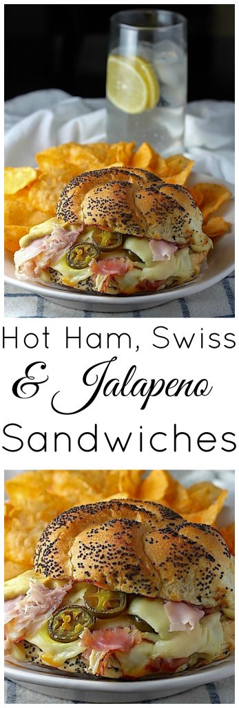 Hot Ham, Swiss, and Jalapeño Sandwiches - these are SO easy and taste incredible!