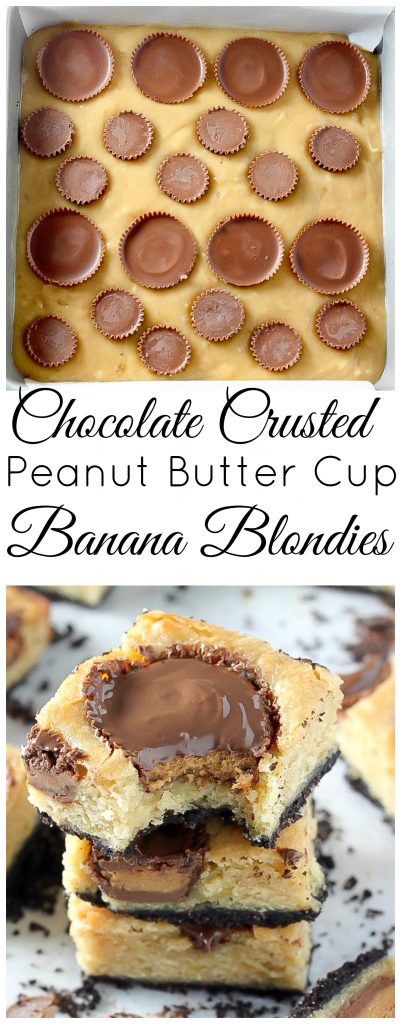 Black Bottom Banana Peanut Butter Cup Blondies